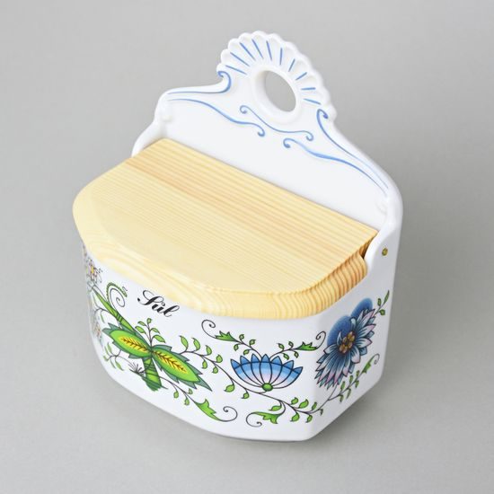 Wall jar with sign "Sůl" 0,70 l, COLOURED ONION PATTERN