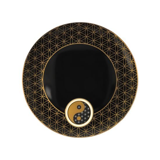 Plate Yin Yang black 23 / 23 / 2cm, Fine Bone China, Goebel