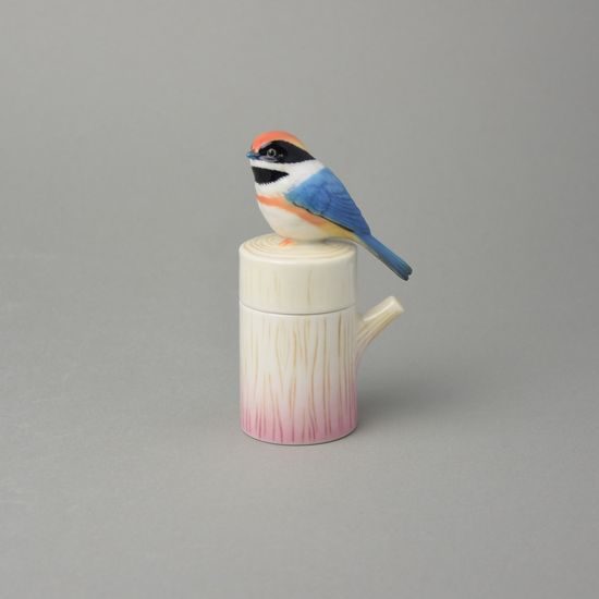 Black-throated passerine toothpick holder h=13 cm, FRANZ porcelain