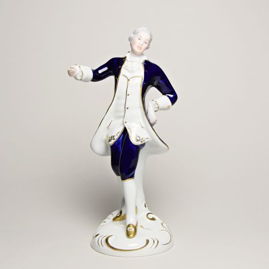 Gentleman rococo 12,5 x 10,5 x 22 cm, Isis, Porcelain Figures Duchcov