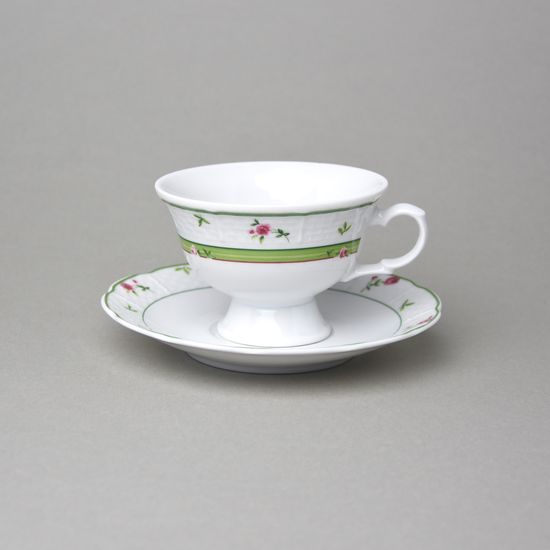 Šálek 200 ml nízký NA NOŽCE a podšálek 150 mm, Thun 1794, karlovarský porcelán, MENUET 80289