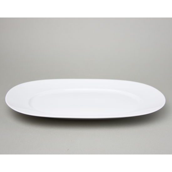 Dish ovla flat 37,5 x 25,5 cm, Thun 1794, karlovarský porcelán, Leon white