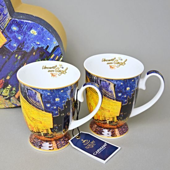 Hrnek 380 ml, 2 ks. V. van Gogh, Terasa noční kavárny, porcelán Carmani