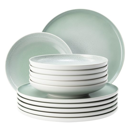 Plate set 12 pcs., Sento AURA home - MINT, Seltmann porcelain