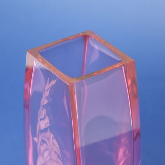 Vase Iveta - Pink inside, Hand-cut Flowers, 19 cm, Milan Mottl