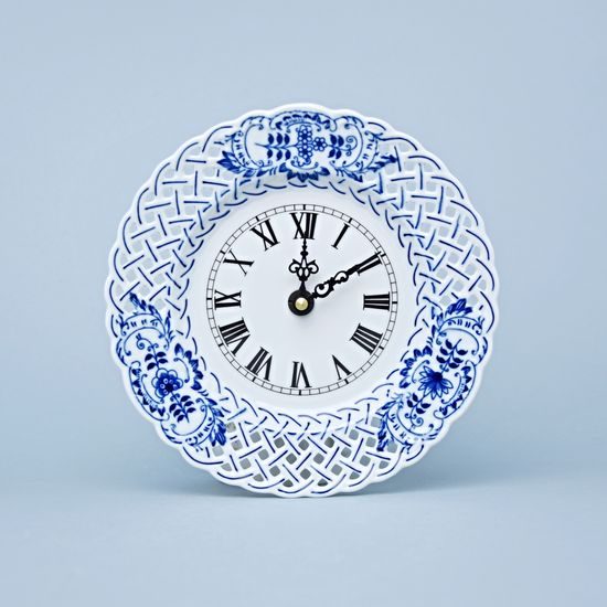Clock perforated 18 cm + Clockwork, Original Blue Onion Pattern
