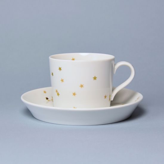 Šálek kávový 200 ml a podšálek 15 cm, TRIC hvězdičky, porcelán Arzberg