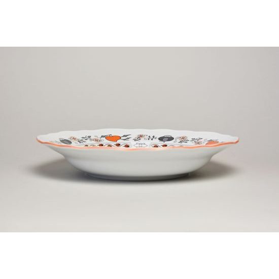 Orange-black Onion: Plate deep 24 cm, Český porcelán a.s.