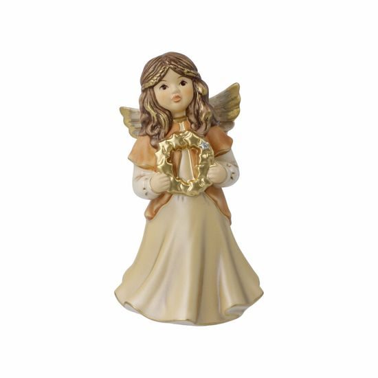 Himmelsboten in Champagner: Angel Christmas Greetings 15 cm, Goebel porcelain