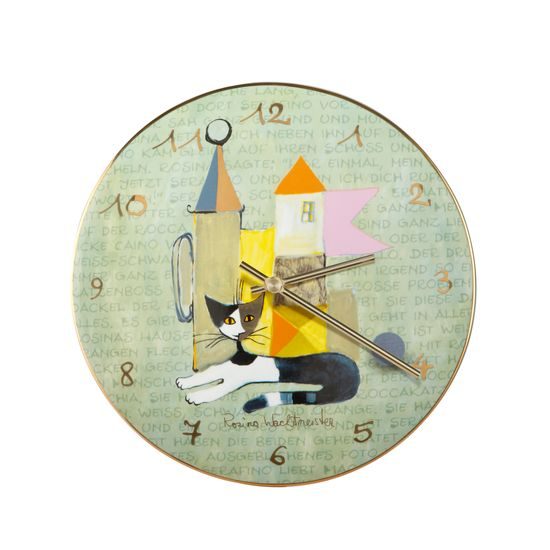 Wall clock 31 x 31 cm, porcelain, Cats Goebel R. Wachtmeister