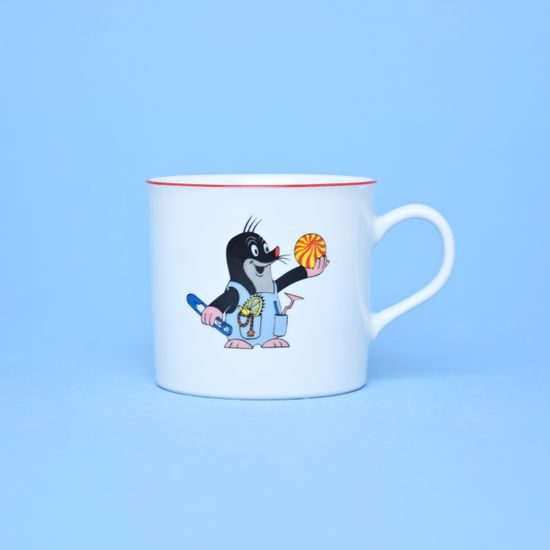 Cup 230 ml Mole in overalls with ball, THUN 1794 karlovarský porcelán