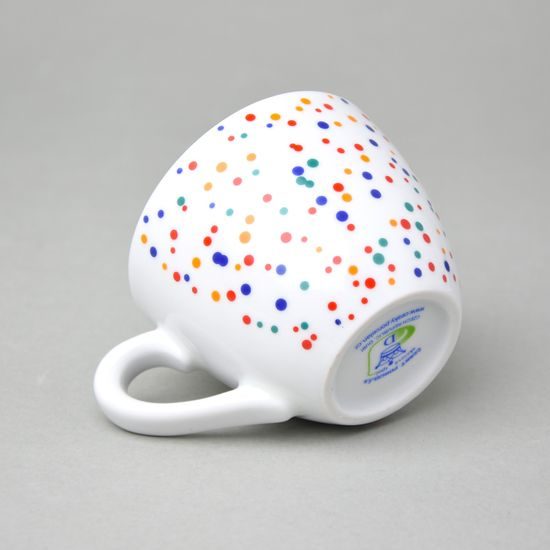 Šálek 150 ml Milada - široký, barevné puntíčky, Český porcelán a.s.