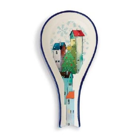 Ladle rest 21 x 10 cm, christmas village, new bone china, EGAN