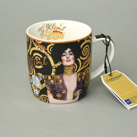 Mug 450 ml low in a gift can, G. Klimt, Judith, Carmani fine bone china