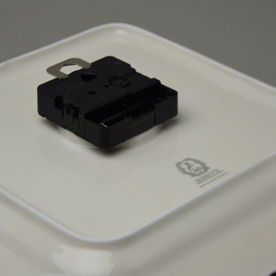 Wall Clock square 26 cm, Thun 1794, karlovarský porcelán, BERNADOTTE ivory + flowers