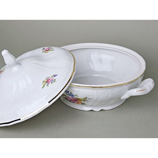 Soup / vegetable Tureen 1,5 l, Thun 1794 Carlsbad Porcelain, BERNADOTTE Meissen Rose