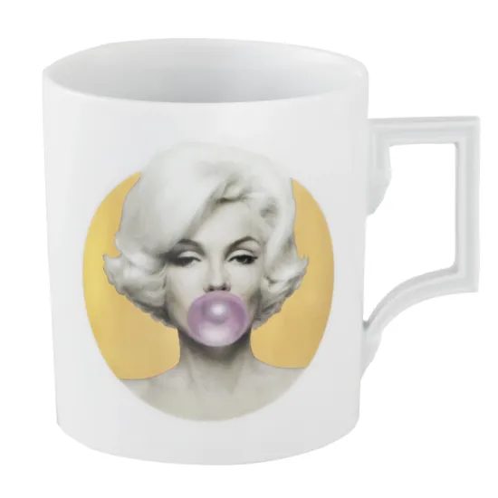 Hrnek Henkel 100 mm 500 ml, Marilyn Monroe se zlatou bublinou, Míšeňský porcelán
