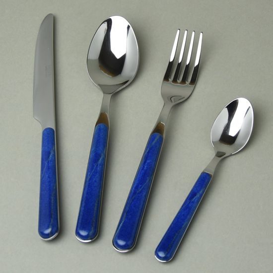 Sada příborů 24 dílná, modrý pískový dekor 18001, NEVA