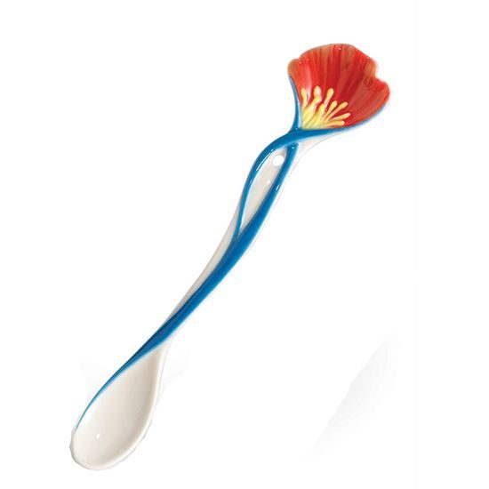 SUMMER POPPY SCULPTURED porcelain spoon, FRANZ porcelain