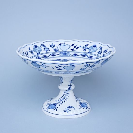 Mísa kompotová oboustranná 24 cm na ozdobné noze nízké, Cibulák, originální z Dubí