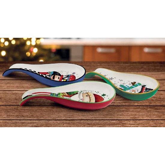 Ladle rest 21 x 10 cm, christmas village, new bone china, EGAN