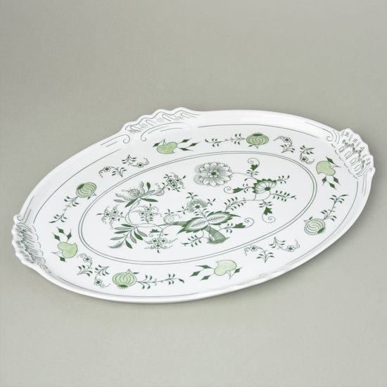 Tray oval 39 x 27 cm, Green Onion Pattern, Cesky porcelan a.s.