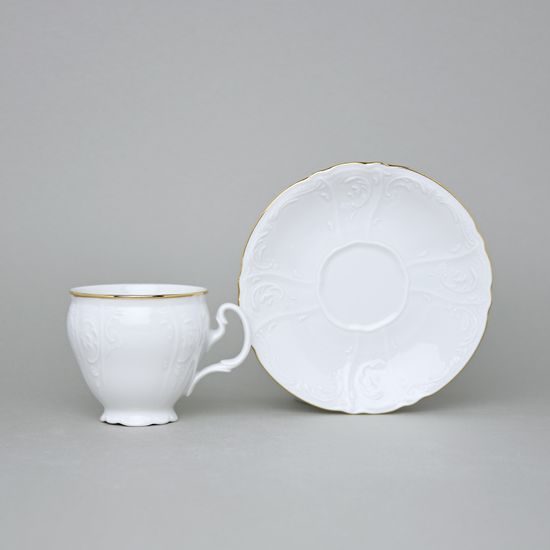 Šálek a podšálek kávový 150 ml / 14 cm, Thun 1794, karlovarský porcelán, bernadotte zlatá linka