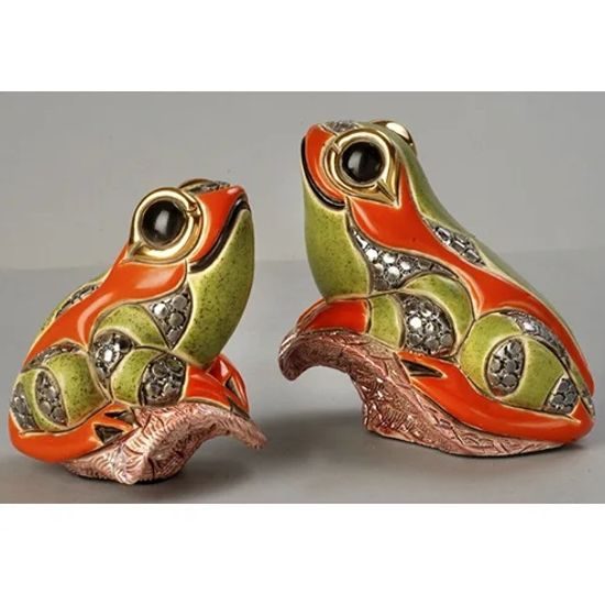 De Rosa - Frog On Leaf, 9 x 8 x 9 cm, Ceramic figure, De Rosa Montevideo