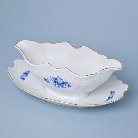 Sauce boat 0,5 l, Thun 1794 Carlsbad porcelain, BERNADOTTE blue rose