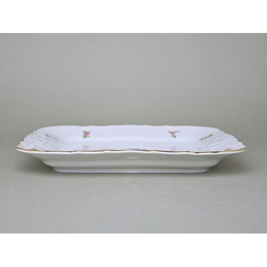 Tray square 26 cm, Thun 1794 Carlsbad porcelain, BERNADOTTE Meissen Rose