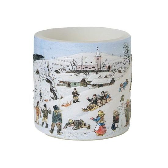 Tea light Latern with 3D illustration of JOSEF LADA "Chidren's fun", Glassor