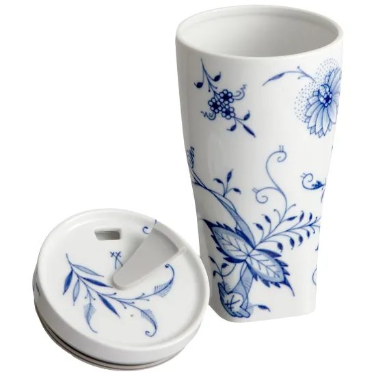 COFFEE TO GO MUG BLUE ONION STYLE 300 ml, Meissen porcelain