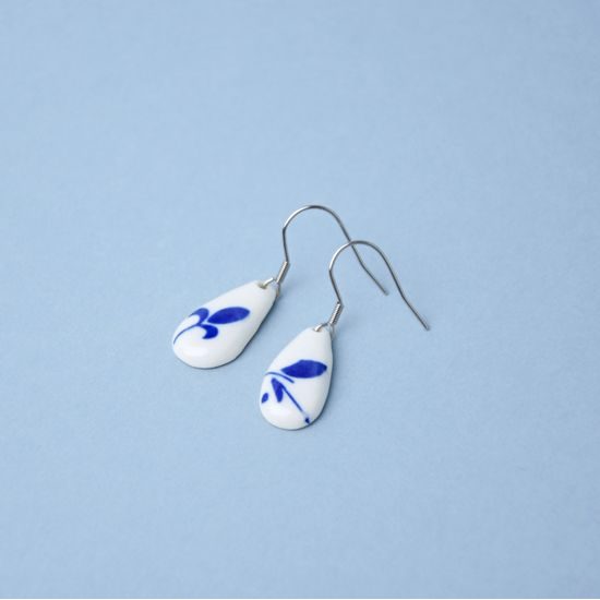 Earrings: Drops - Onion Pattern fragments / flowers, Porcelain Jewels Studio Mallys