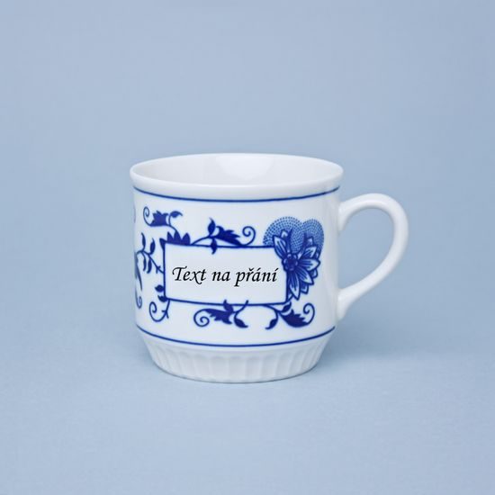 Mug Leo 300 ml with inscription on request, Original Blue Onion Pattern