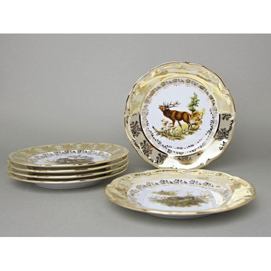 Plate dessert 19 cm 6 pcs., hunting - beige, Carlsbad porcelain