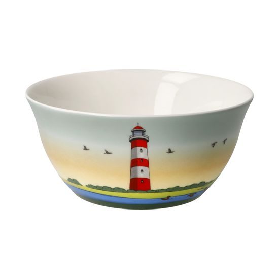 Bowl North Sea Lighthouses 15 / 15 / 7 cm, fine bone china, Scandic home, Goebel