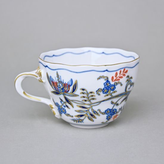 Šálek vysoký B 210 ml na kafe, rubínová červeň + zlato + cibulák, Český porcelán a.s.
