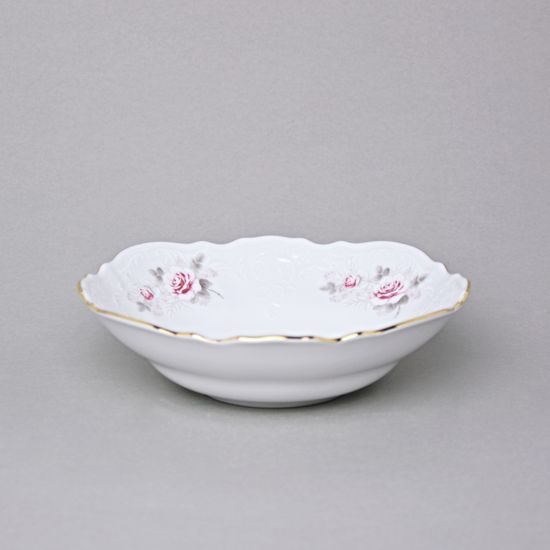 Gold line: Bowl 19 cm, Thun 1794 Carlsbad porcelain, BERNADOTTE roses