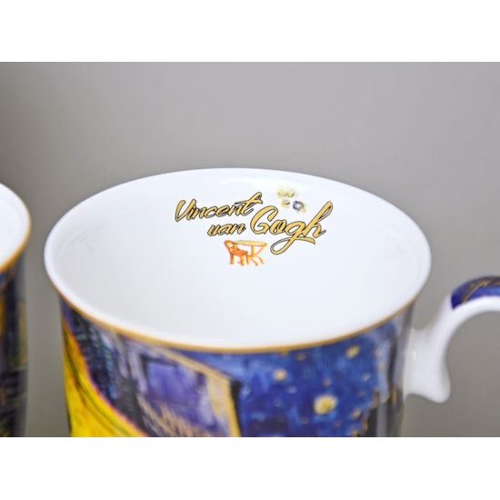 Hrnek 380 ml, 2 ks. V. van Gogh, Terasa noční kavárny, porcelán Carmani