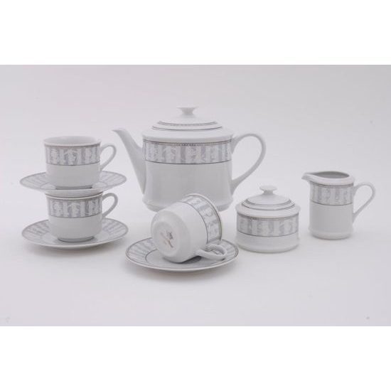 Tea set for 6 persons, Sabina, canvas, Leander 1907