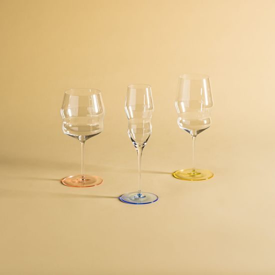 Crystal Glasses for Wine 650 ml, Set of 6 pcs., Harlequin - Kalyke, Kvetna 1794 Glassworks