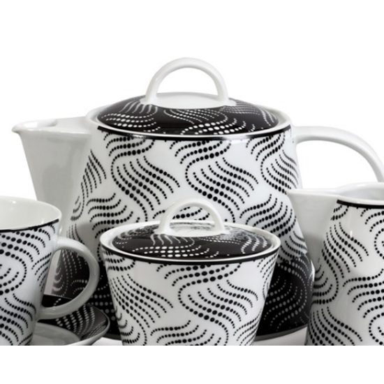 Tea set for 6 pers., Thun 1794 Carlsbad porcelain, TOM 30404 black