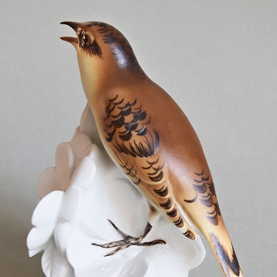 Nightingale, 11,5 x 13,5 x 20 cm, Pastel, Porcelain Figures Duchcov