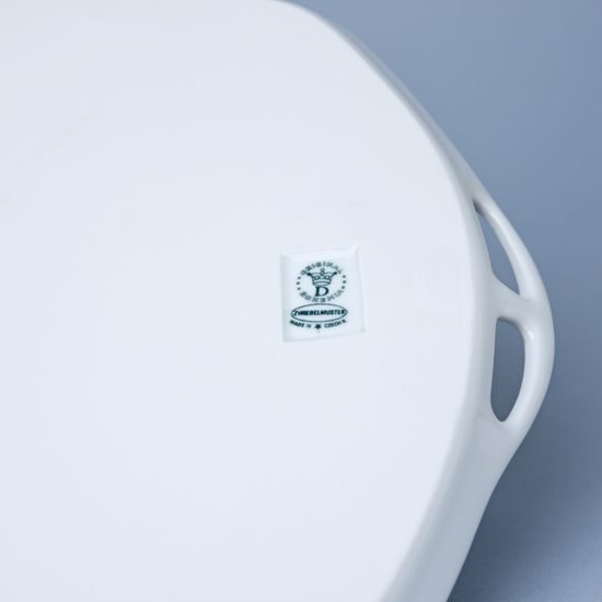 Podnos čtyřhranný s uchy 38 x 24,5 cm, Cibulák, originální z Dubí