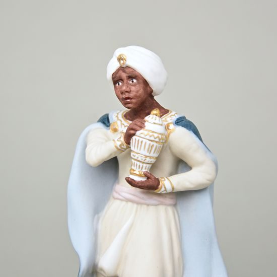 Král Baltazar, 7 x 7,3 x 17,5 cm, Biskvit + Saxe, Porcelánové figurky Duchcov
