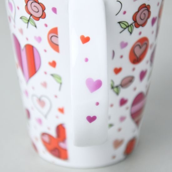 Mug Monza Fantasia 0,35 l - Hearts and Roses, 12 cm, Cesky porcelan a.s.