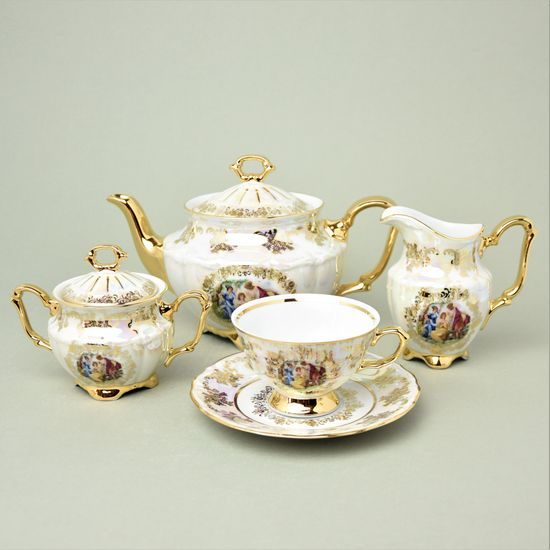 Tea set for 6 pers., The Three Graces + gold, Marie Tereza Carlsbad