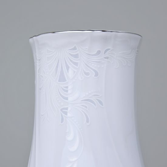 Váza 19 cm, Thun 1794, karlovarský porcelán, BERNADOTTE mráz, platinová linka