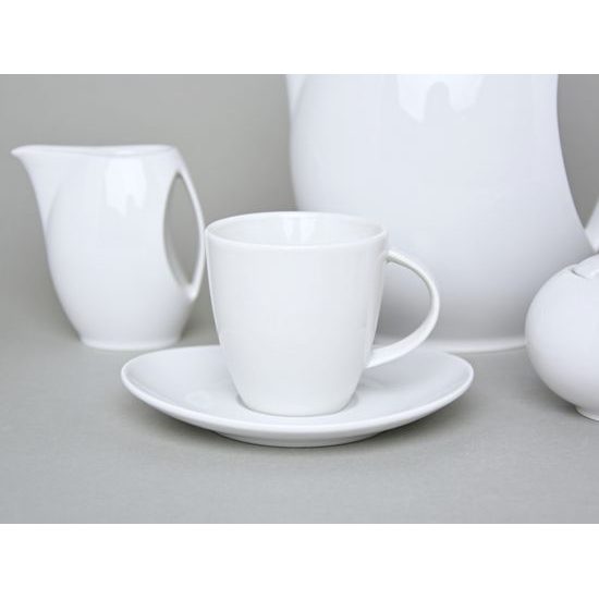 Coffee set for 6 persons, Thun 1794 Carlsbad porcelain, Loos white