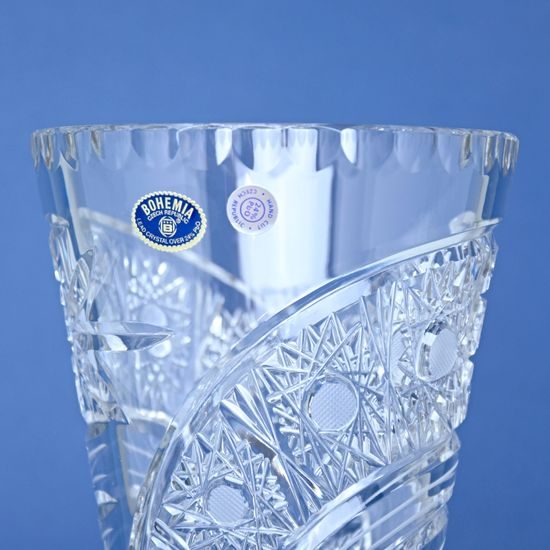 Crystal Hand Cut Vase - Comet, 255 mm, Crystal BOHEMIA